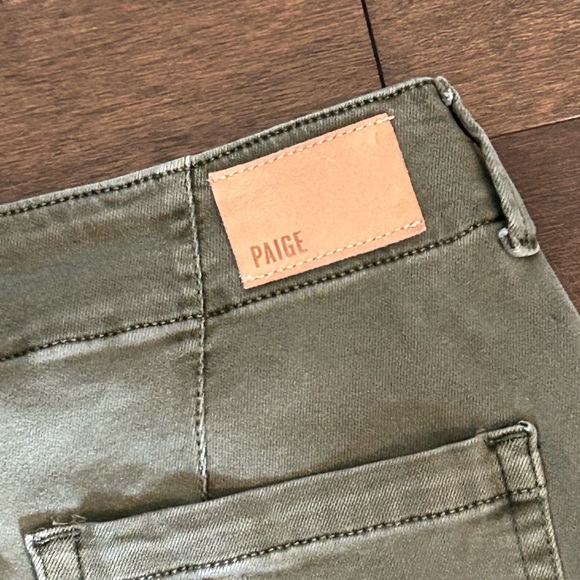 PAIGE Womens Brooklyn High Rise Wide Leg Doubl Ebutton Vintage Ivy Green size 27 - Picture 8 of 8